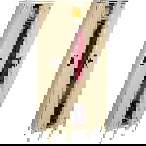 Single-Tier Locker with Legs, Three Lockers with Hat Shelves and Coat Rods, 36w x 18d x 78h, Sand